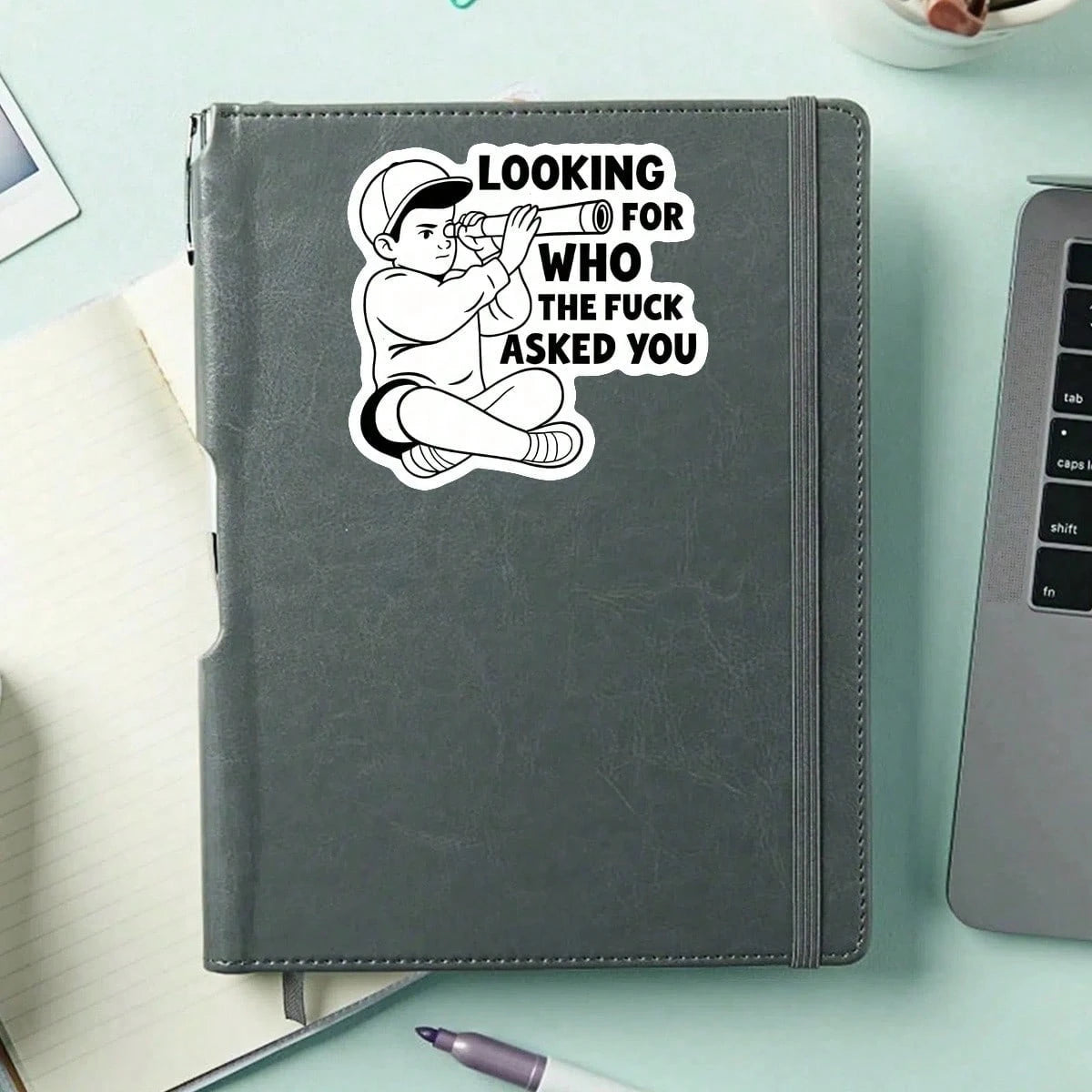1pc Funny Vinyl Sticker "Who Asked You", Suitable For Car, Helmet, Water Bottle, Adult Humor Car Sticker Gift
