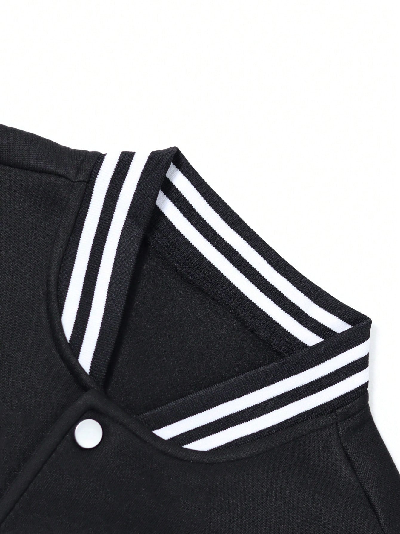 1pc Girls' Casual Loose Colorblock Outdoor Sports Letter Print Ribbed Contrast Color Fleece Lined Thickened Open Front Jacket Baseball Shirt Spring Autumn Winter Back To School