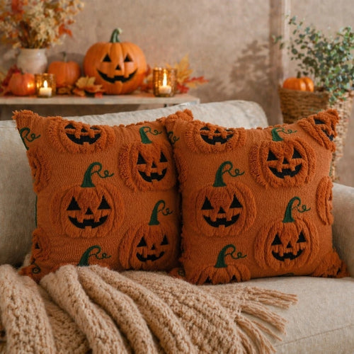 1PC Halloween Pumpkin Pattern Decorative Pillow Case, Soft Plush Sofa Cushion Cover, Suitable For Home Use