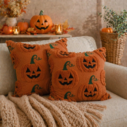 1PC Halloween Pumpkin Pattern Decorative Pillow Case, Soft Plush Sofa Cushion Cover, Suitable For Home Use