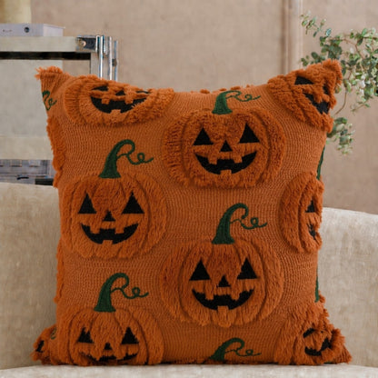 1PC Halloween Pumpkin Pattern Decorative Pillow Case, Soft Plush Sofa Cushion Cover, Suitable For Home Use