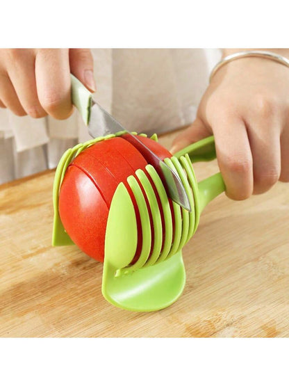 1pc Hand-Held Fruit Slicer, For Orange, Tomato, Vegetable & Fruit Holder, Pulp Slicer, Onion Chopper, Outdoor BBQ Potato Clip, Bubble Tea Shop Cutting Tool, Multi-Functional Kitchen Food Divider, Food