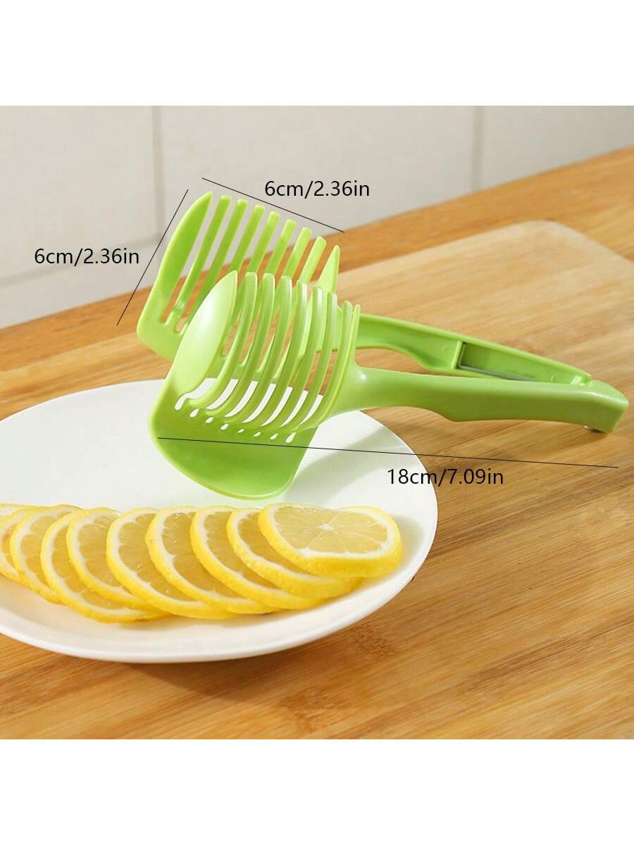1pc Hand-Held Fruit Slicer, For Orange, Tomato, Vegetable & Fruit Holder, Pulp Slicer, Onion Chopper, Outdoor BBQ Potato Clip, Bubble Tea Shop Cutting Tool, Multi-Functional Kitchen Food Divider, Food