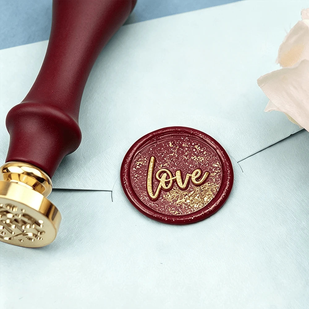 1pc Handle-Free English Blessing "Blessing/Happiness/Thank You/Happy Birthday/Love" Pattern Wax Seal Stamp- Wedding Invitation Wax Seal- Gift Packaging Wax Seal