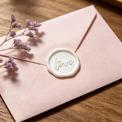 1pc Handle-Free English Blessing "Blessing/Happiness/Thank You/Happy Birthday/Love" Pattern Wax Seal Stamp- Wedding Invitation Wax Seal- Gift Packaging Wax Seal