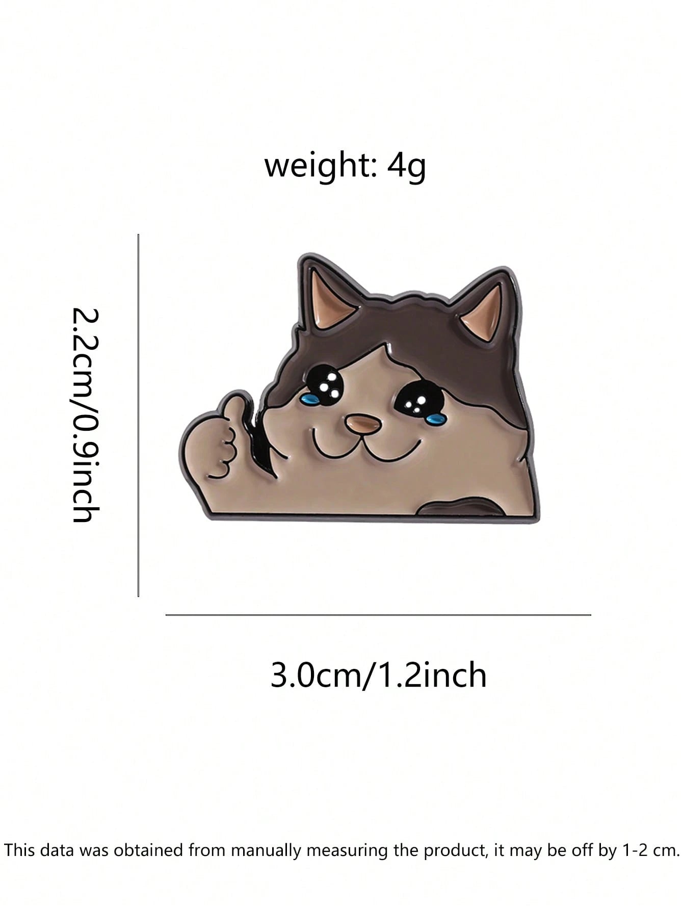 1PC Happy Crying Thumbs-Up Cat Enamel Pin, Cute Animal Badges