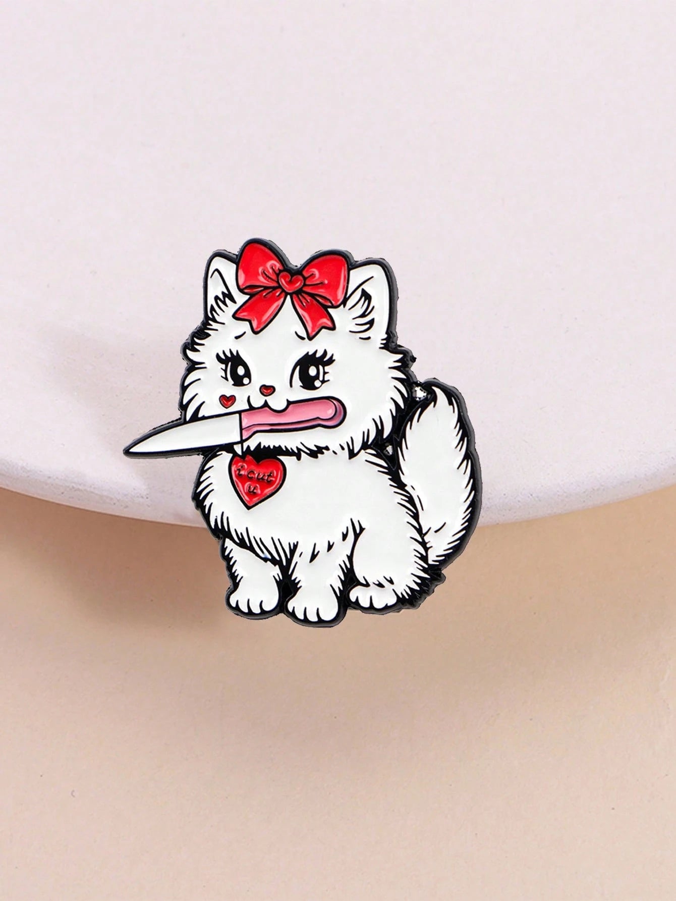 1PC Happy Crying Thumbs-Up Cat Enamel Pin, Cute Animal Badges