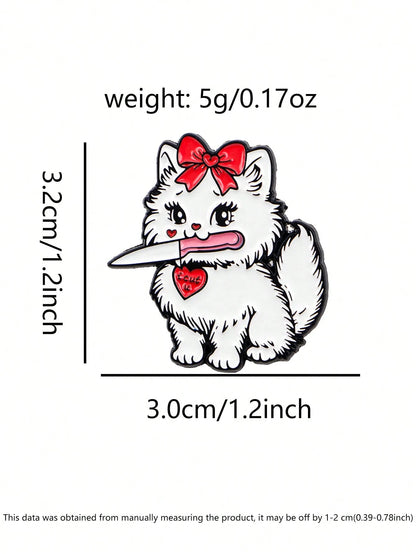 1PC Happy Crying Thumbs-Up Cat Enamel Pin, Cute Animal Badges