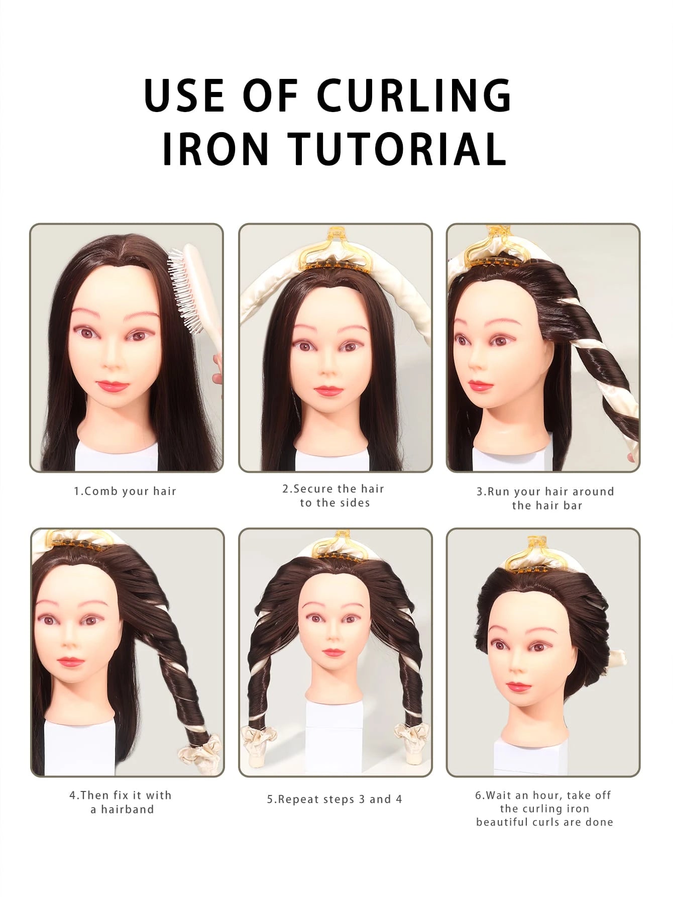 1PC Heatless Curling Rod Headband, Heatless Hair Curler No Heat Curls Ribbon With Hair Clips And Scrunchies Sleeping Curls Silk Ribbon Hair Rollers.(Apricot), Hair Rollers, Heatless Curls, Hair Curler