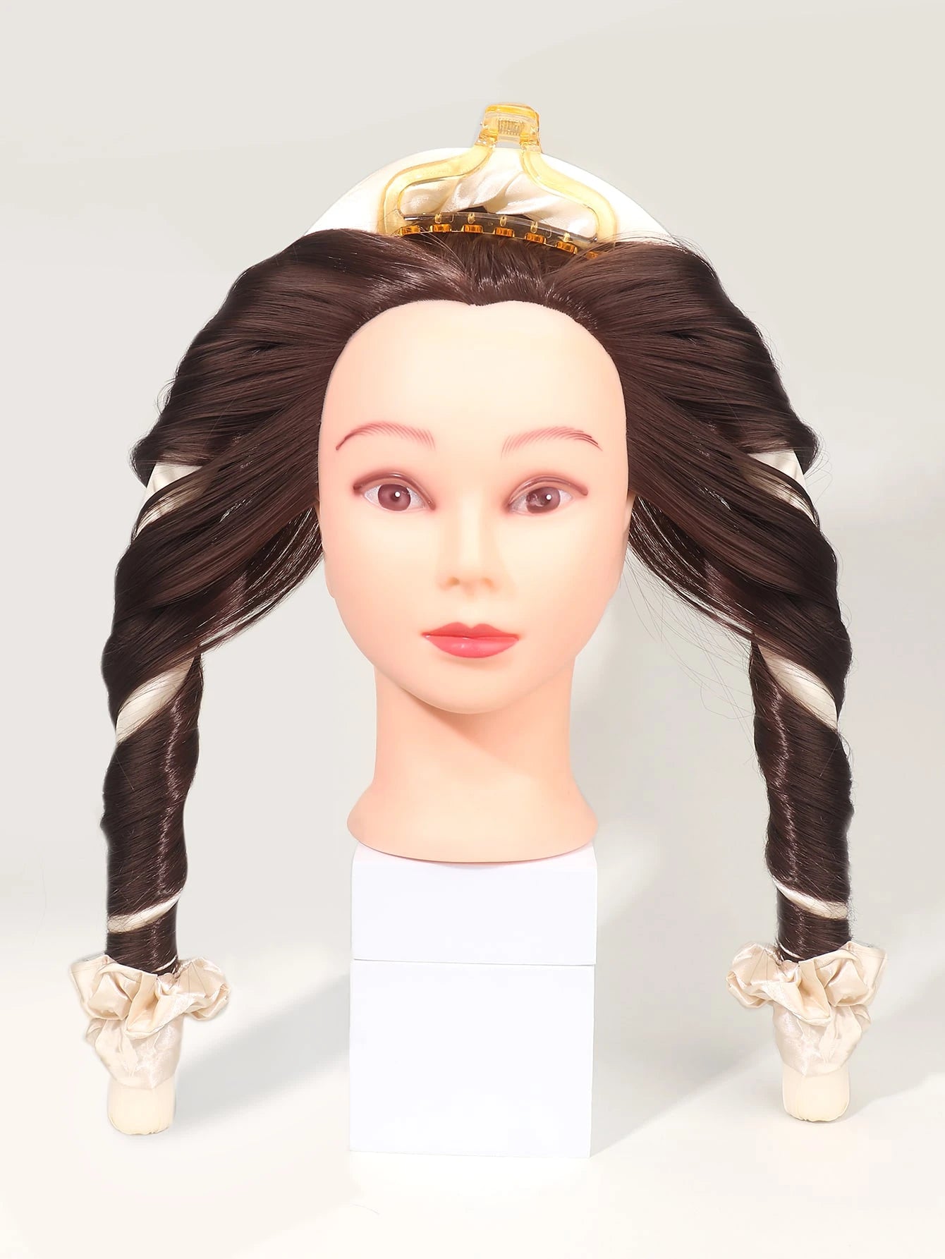 1PC Heatless Curling Rod Headband, Heatless Hair Curler No Heat Curls Ribbon With Hair Clips And Scrunchies Sleeping Curls Silk Ribbon Hair Rollers.(Apricot), Hair Rollers, Heatless Curls, Hair Curler