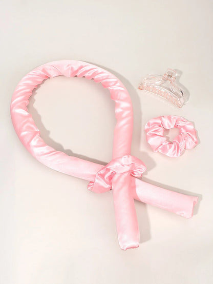 1PC Heatless Curling Rod Headband, Heatless Hair Curler No Heat Curls Ribbon With Hair Clips And Scrunchies Sleeping Curls Silk Ribbon Hair Rollers.(Apricot), Hair Rollers, Heatless Curls, Hair Curler