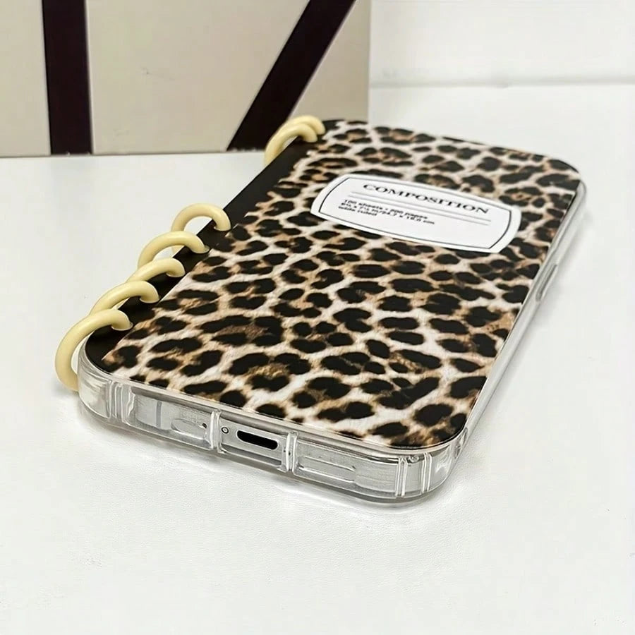 1pc High Quality New Fashion Leopard Print, Stylish Flip Cover Notebook Style Protective Case, Simple Shockproof Anti-Slip Phone Case Suitable For 16/16Plus/16Pro/16ProMax/15/15Plus/15ProMax/14/14Plus