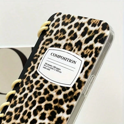 1pc High Quality New Fashion Leopard Print, Stylish Flip Cover Notebook Style Protective Case, Simple Shockproof Anti-Slip Phone Case Suitable For 16/16Plus/16Pro/16ProMax/15/15Plus/15ProMax/14/14Plus