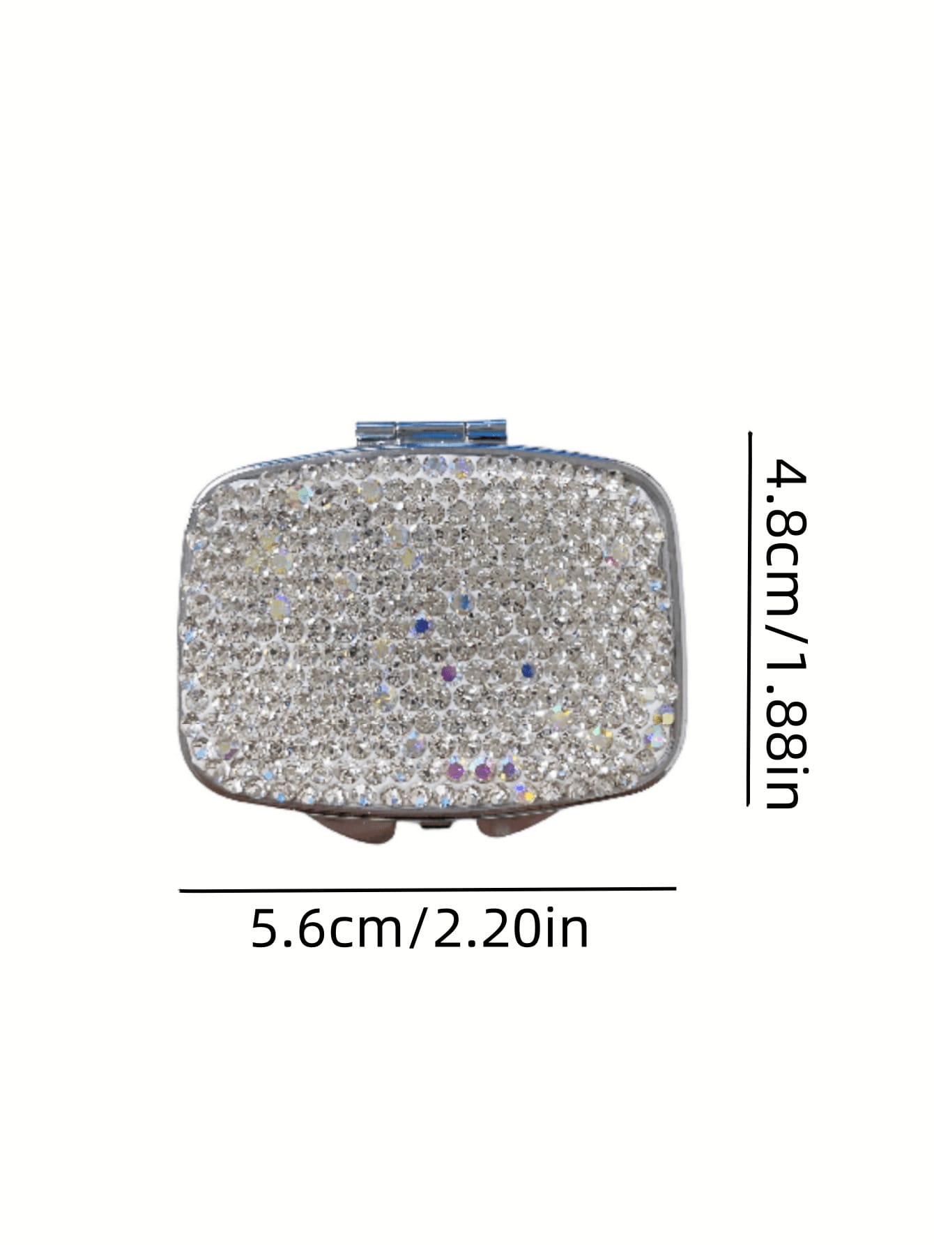 1pc Highly Attractive Shiny Artificial Rhinestone Decorated Pill Storage Box With Mirror, Portable Home Pill Organizer, Sealed Moisture-Proof Storage Box For Vitamins, Fish Oil, Creative Gift