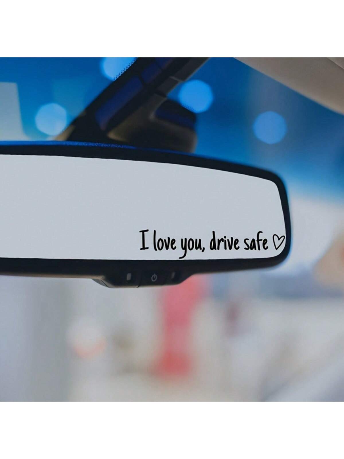 1pc I Love You Drive Mirror Decal, Rearview Mirror Car Decals For Women, Vinyl Decal