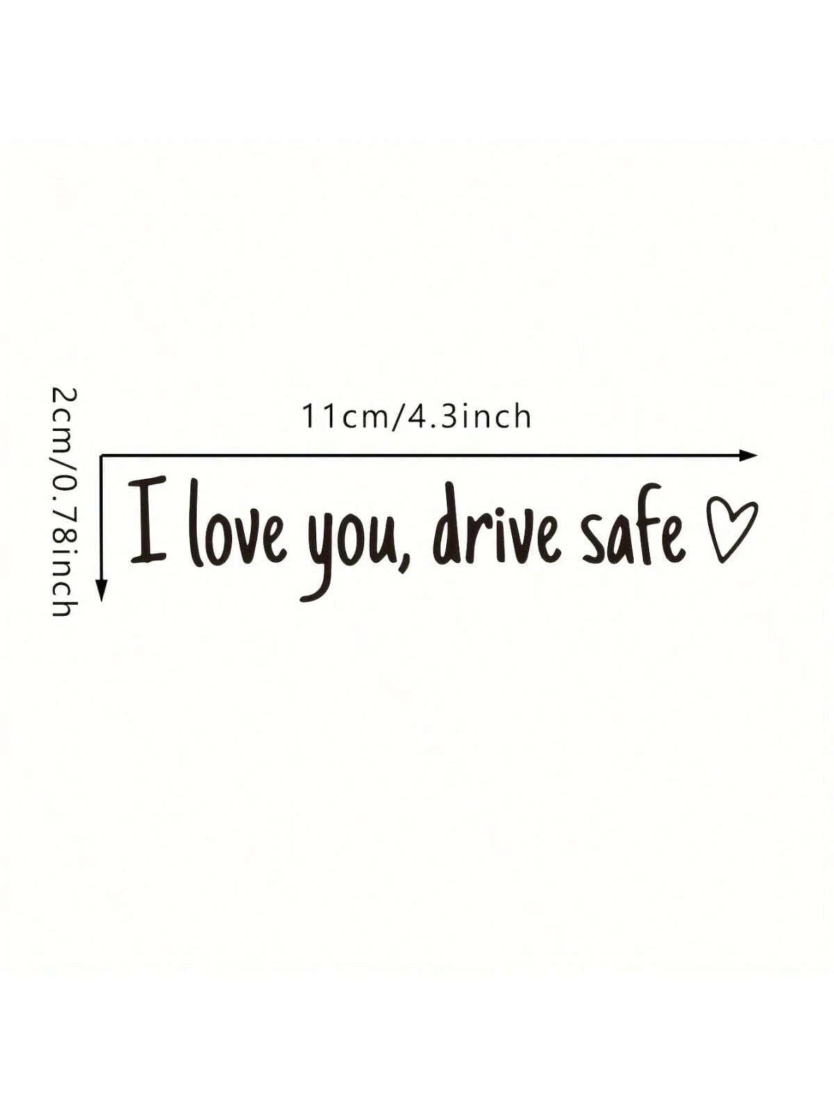 1pc I Love You Drive Mirror Decal, Rearview Mirror Car Decals For Women, Vinyl Decal