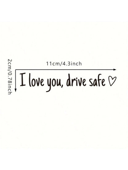 1pc I Love You Drive Mirror Decal, Rearview Mirror Car Decals For Women, Vinyl Decal