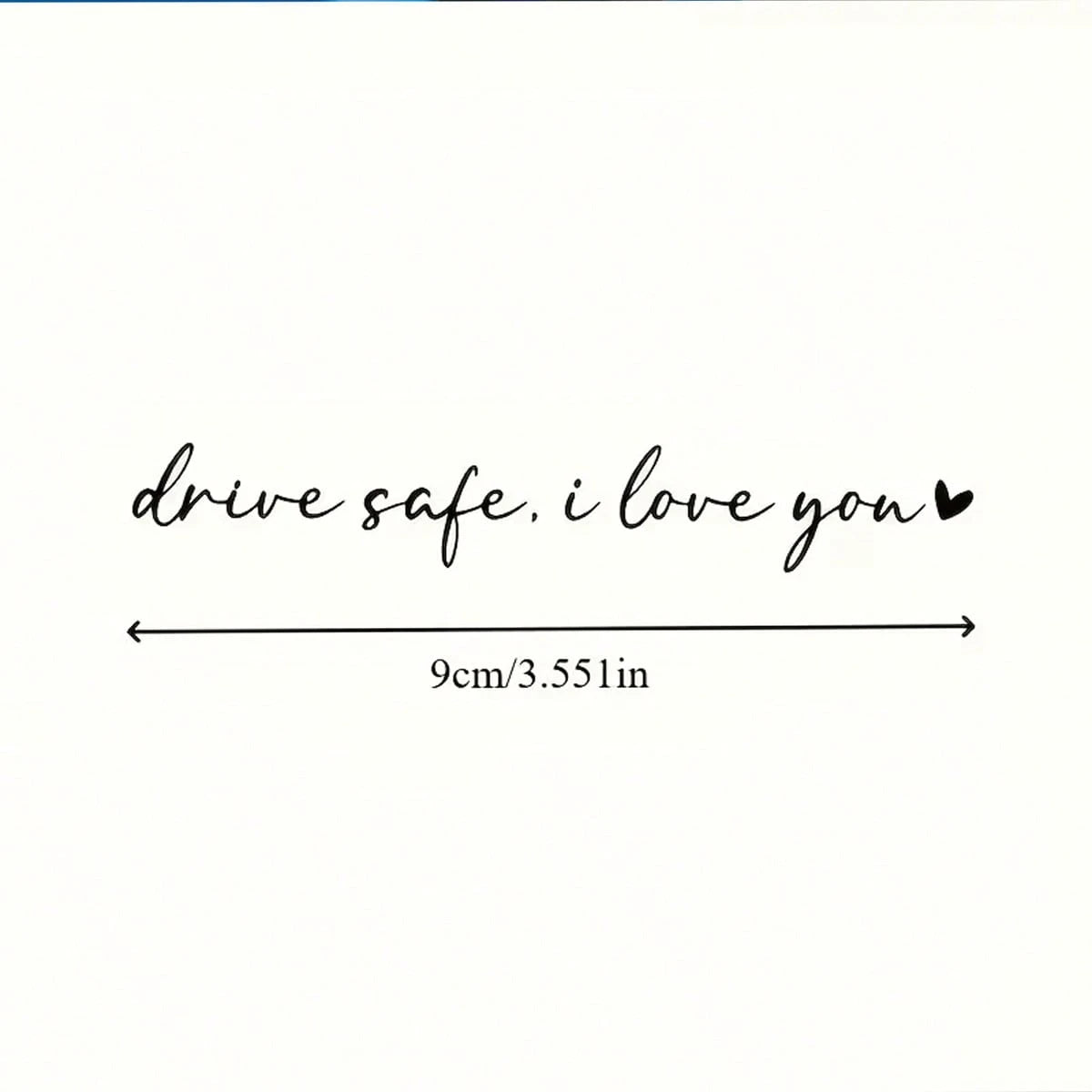 1pc "I Love You When Driving" Rearview Mirror Sticker- Durable Plastic Material, Waterproof Paint Car Mirror Sticker, Safety Reminder & Decorative Car Accessory, Suitable For Cars, Water Bottles, Com