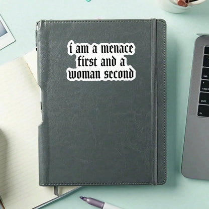 1pc "I'm A Threat First, A Woman Second" Vinyl Sticker, Suitable For Cars, Laptops, Water Bottles, Etc., Car Accessories Sticker