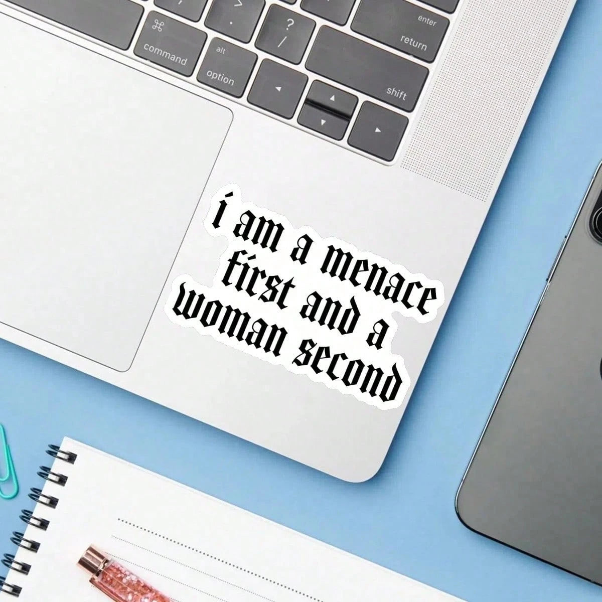 1pc "I'm A Threat First, A Woman Second" Vinyl Sticker, Suitable For Cars, Laptops, Water Bottles, Etc., Car Accessories Sticker