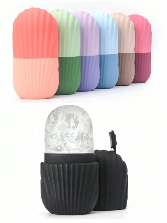 1pc Ice Facial Roller, For Face & Eye Puffiness Relief, Facial Massage Shaping & Brightening, Silicone Ice Cube Tray & Facial Massager- Reusable