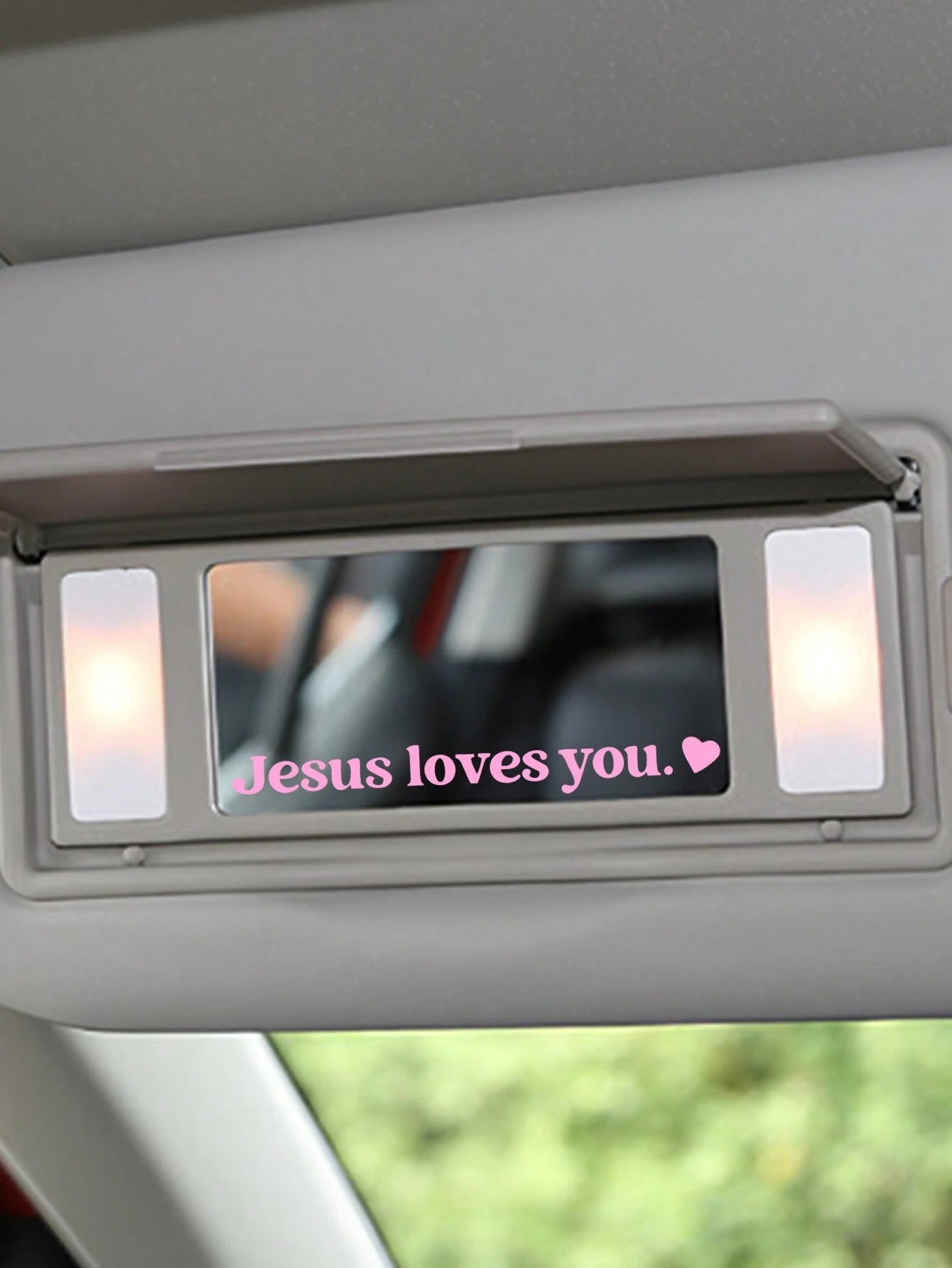 1pc "Jesus Loves You" Car Sticker, Driving Decal, Rearview Mirror Sticker