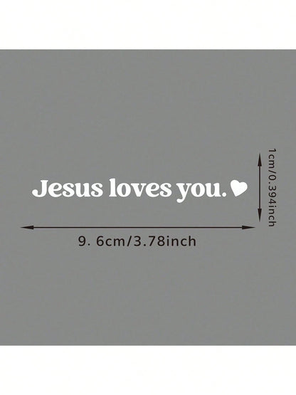 1pc "Jesus Loves You " Car Stickers, Driving Stickers,Car Rearview Mirror Stickers