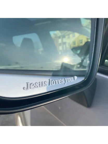 1pc "Jesus Loves You " Car Stickers, Driving Stickers,Car Rearview Mirror Stickers