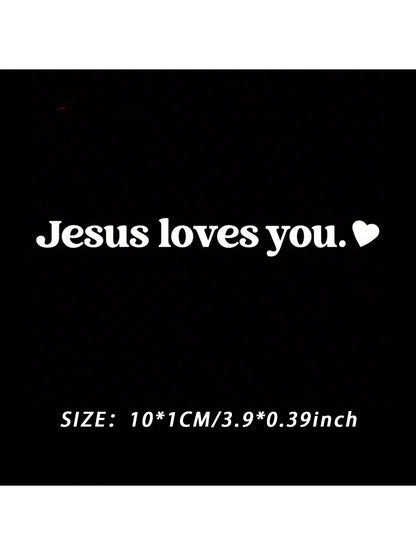 1pc "Jesus Loves You " Car Stickers, Driving Stickers,Car Rearview Mirror Stickers