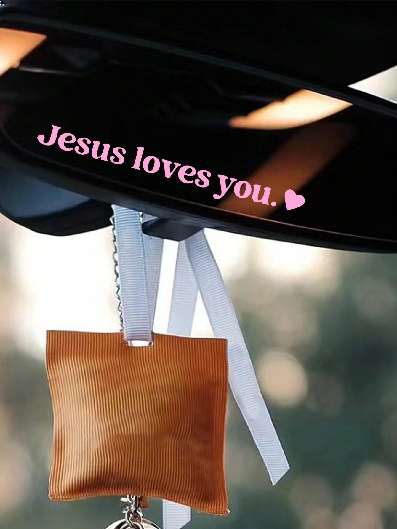 1pc "Jesus Loves You " Car Stickers, Driving Stickers,Car Rearview Mirror Stickers