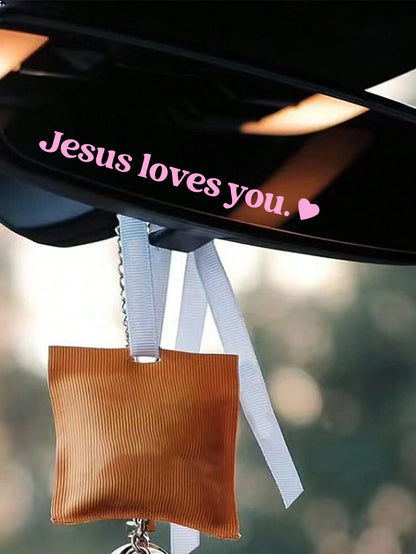 1pc "Jesus Loves You " Car Stickers, Driving Stickers,Car Rearview Mirror Stickers