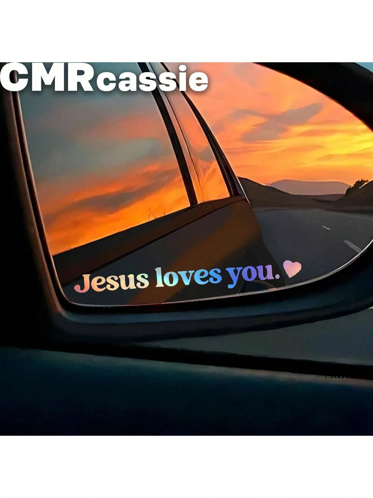 1pc "Jesus Loves You " Car Stickers, Driving Stickers,Car Rearview Mirror Stickers