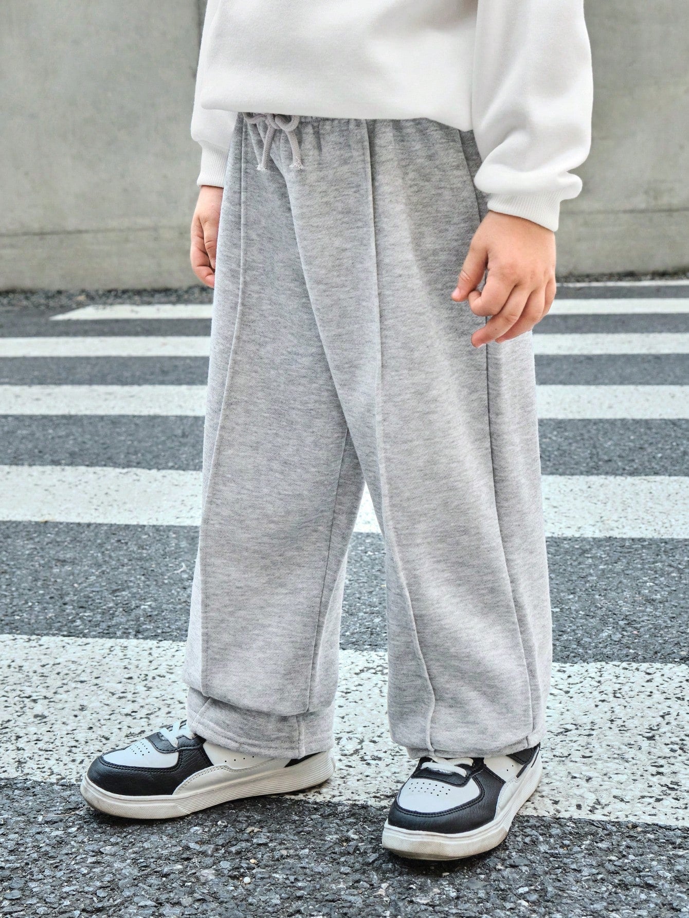 1pc Kids Young Boy Casual Sports Cute Daily Comfortable Street Style Versatile Print Straight Leg Knit Pants, Suitable For Spring, Summer, Autumn, Winter, Back To School, Fall