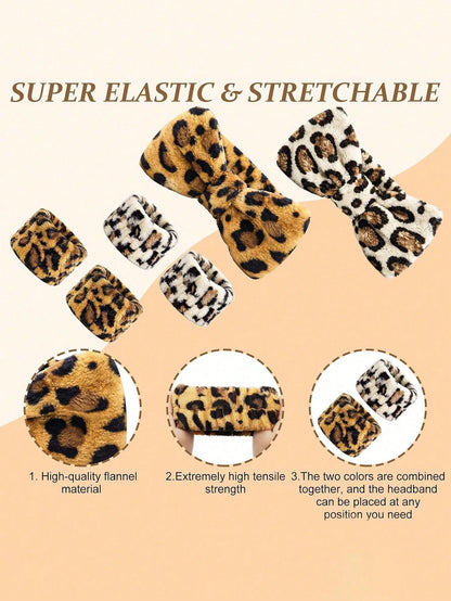 1pc Leopard Print Headband, Makeup Headband, Christmas Hair Accessory, Women's Facial Wash Headband, SPA Gift, Party, Daily Wear, Lightweight & Practical, Women's Headband, Home Beauty Women's Accesso