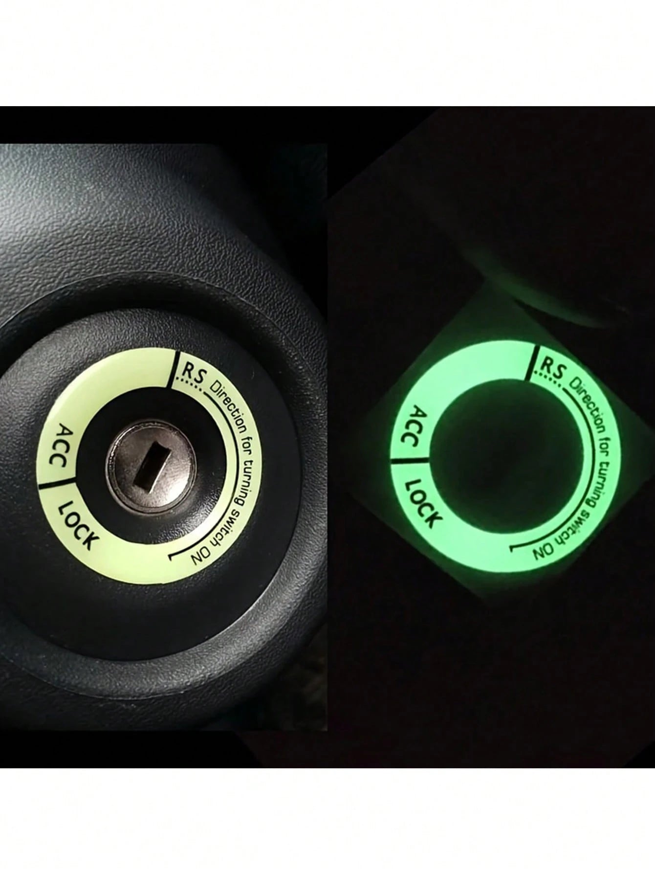 1pc Luminous Ignition Switch Sticker, Glow In The Dark Key Ring Decal For Car And Motorcycle