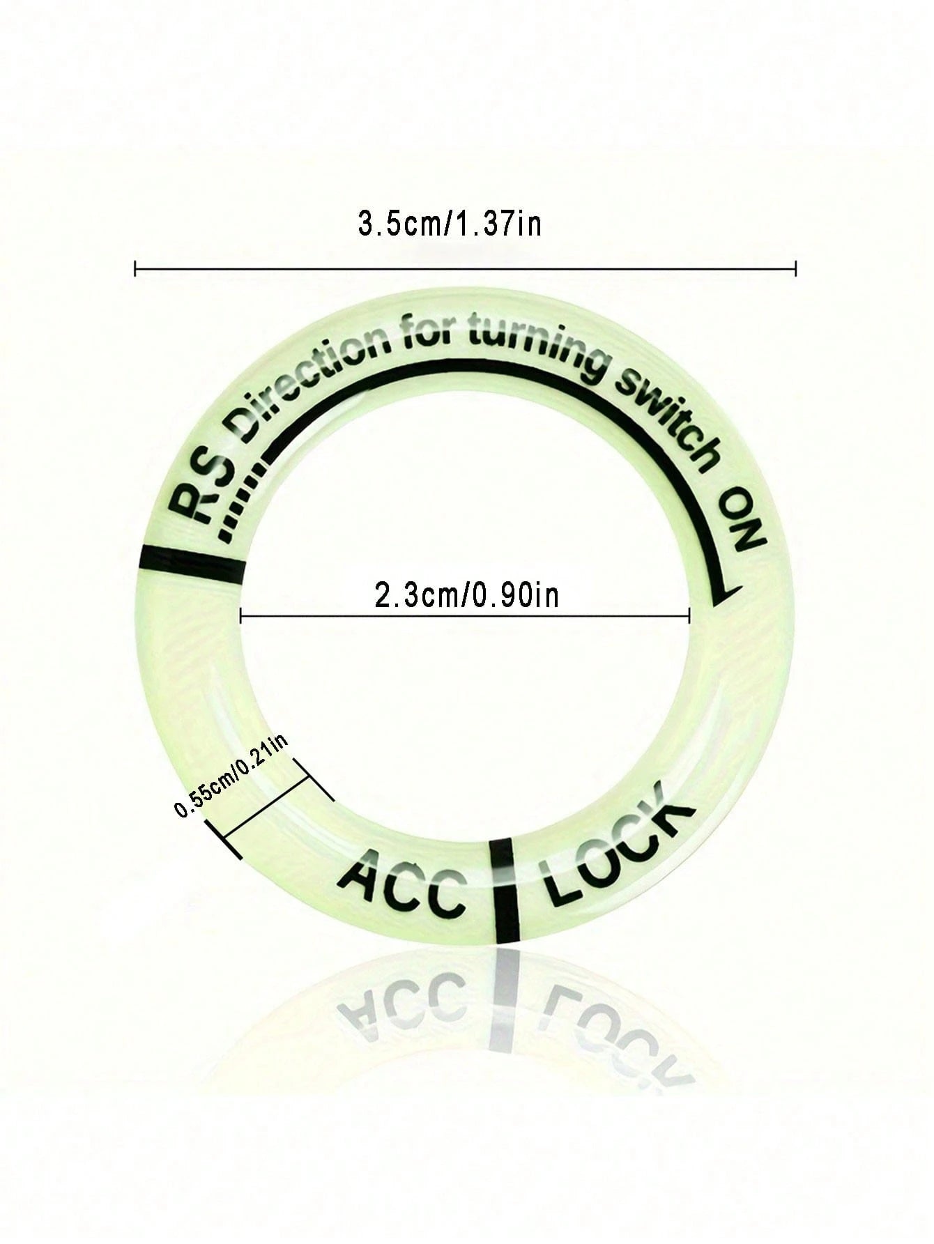 1pc Luminous Ignition Switch Sticker, Glow In The Dark Key Ring Decal For Car And Motorcycle
