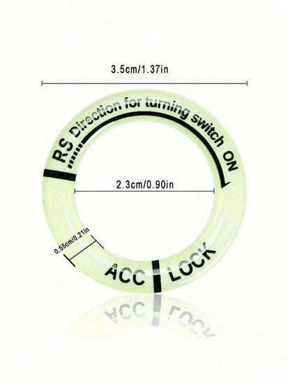 1pc Luminous Ignition Switch Sticker, Glow In The Dark Key Ring Decal For Car And Motorcycle