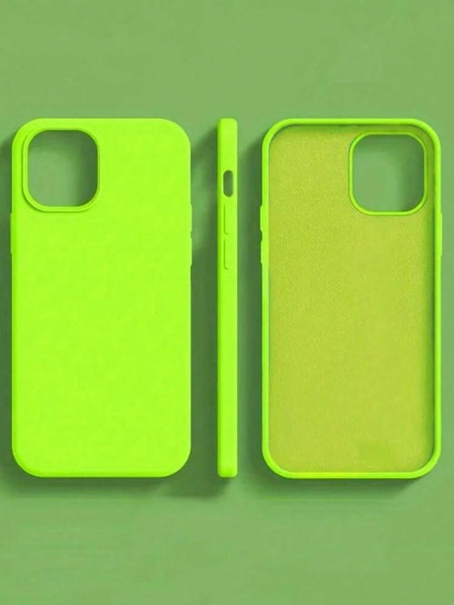 1pc Luxury Fluorescent Liquid Silicone Phone Case, Compatible With IPhone 17 Air 16 15 14 13 12 11 Pro Max Plus| Liquid Silicone| Ultra-Thin Shockproof Protective Case| Phone