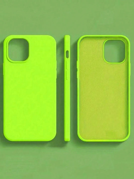 1pc Luxury Fluorescent Liquid Silicone Phone Case, Compatible With IPhone 17 Air 16 15 14 13 12 11 Pro Max Plus| Liquid Silicone| Ultra-Thin Shockproof Protective Case| Phone