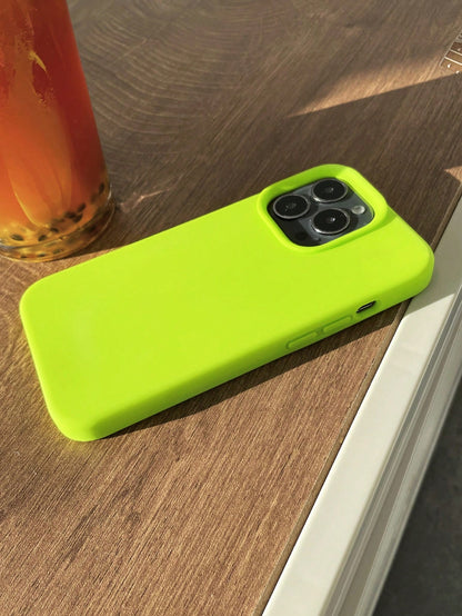 1pc Luxury Fluorescent Liquid Silicone Phone Case, Compatible With IPhone 17 Air 16 15 14 13 12 11 Pro Max Plus| Liquid Silicone| Ultra-Thin Shockproof Protective Case| Phone