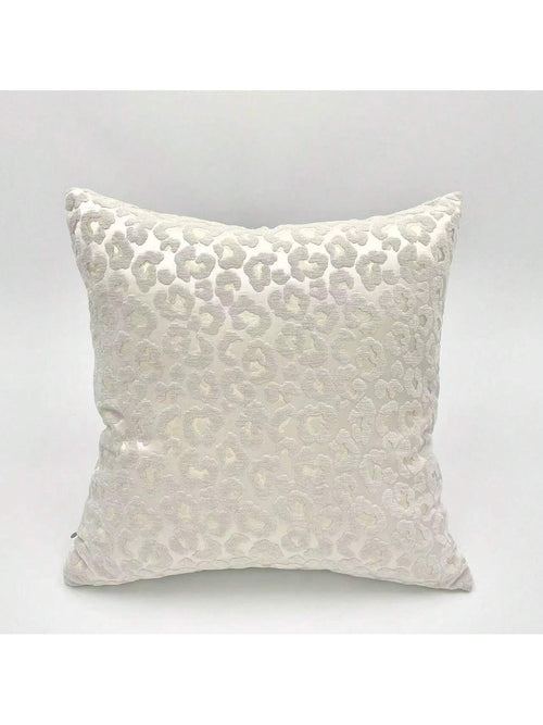 1pc Luxury Leopard Pattern Jacquard Throw Pillow Cover 45*45cm, Suitable For Living Room & Bedroom, High-Quality Feel, Hidden Zipper
