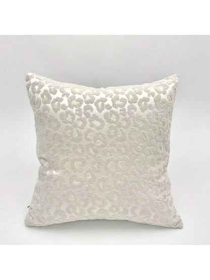 1pc Luxury Leopard Pattern Jacquard Throw Pillow Cover 45*45cm, Suitable For Living Room & Bedroom, High-Quality Feel, Hidden Zipper