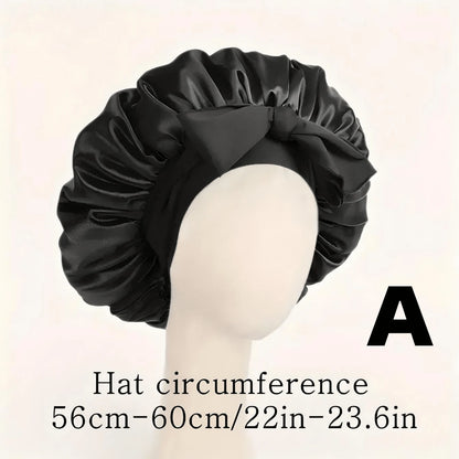 1pc Luxury Satin Sleep Cap With Adjustable Bow Tie- Lightweight Hair Care Cap For Curly/Braided/Natural Hair, Available In Multiple Colors, Essential For Nighttime Hair Care, Soft And Close Fit For H