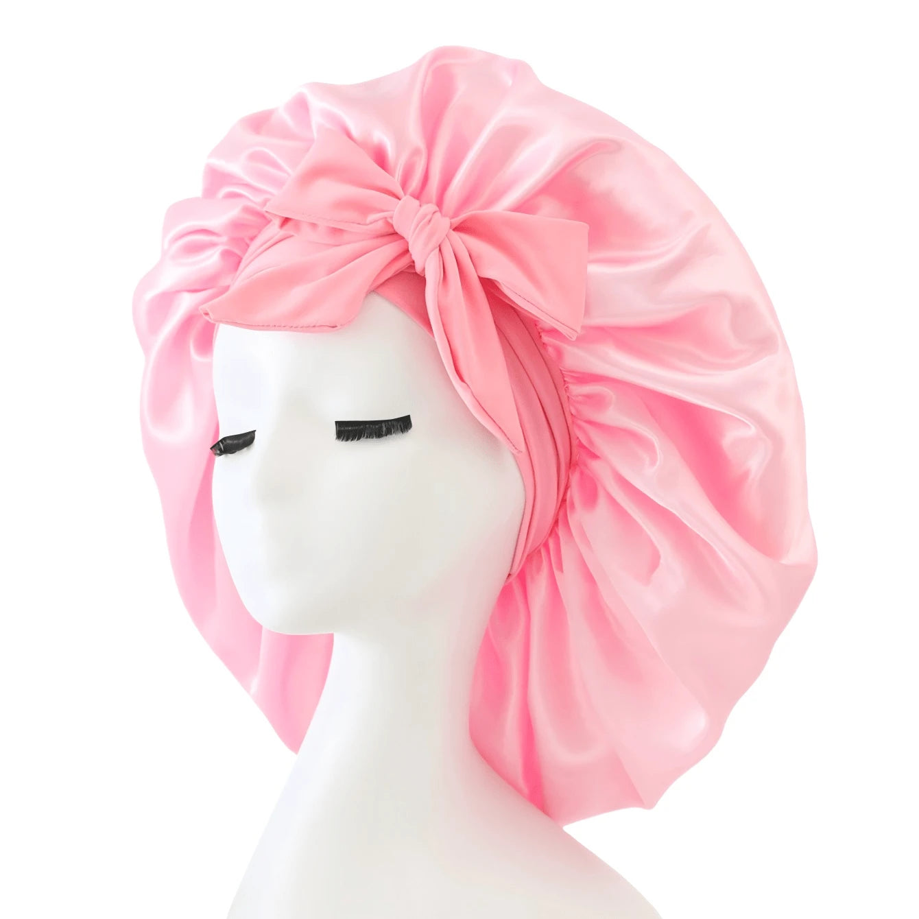 1pc Luxury Satin Sleep Cap With Adjustable Bow Tie- Lightweight Hair Care Cap For Curly/Braided/Natural Hair, Available In Multiple Colors, Essential For Nighttime Hair Care, Soft And Close Fit For H