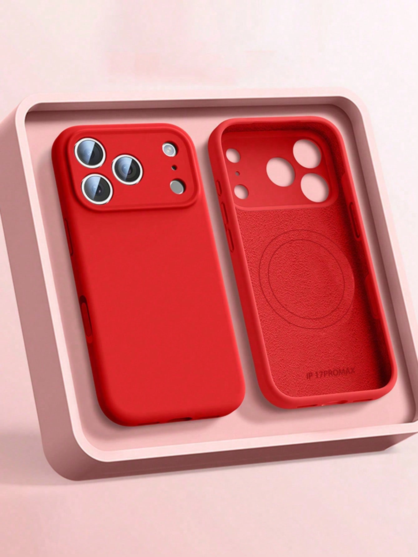 1pc Matte Liquid Silicone Minimalist Magnetic Phone Case, Compatible With Phone 17 AIR 16 15 14 13 12 Pro Max Plus, Supports Wireless Charging, Soft Silicone Back Cover