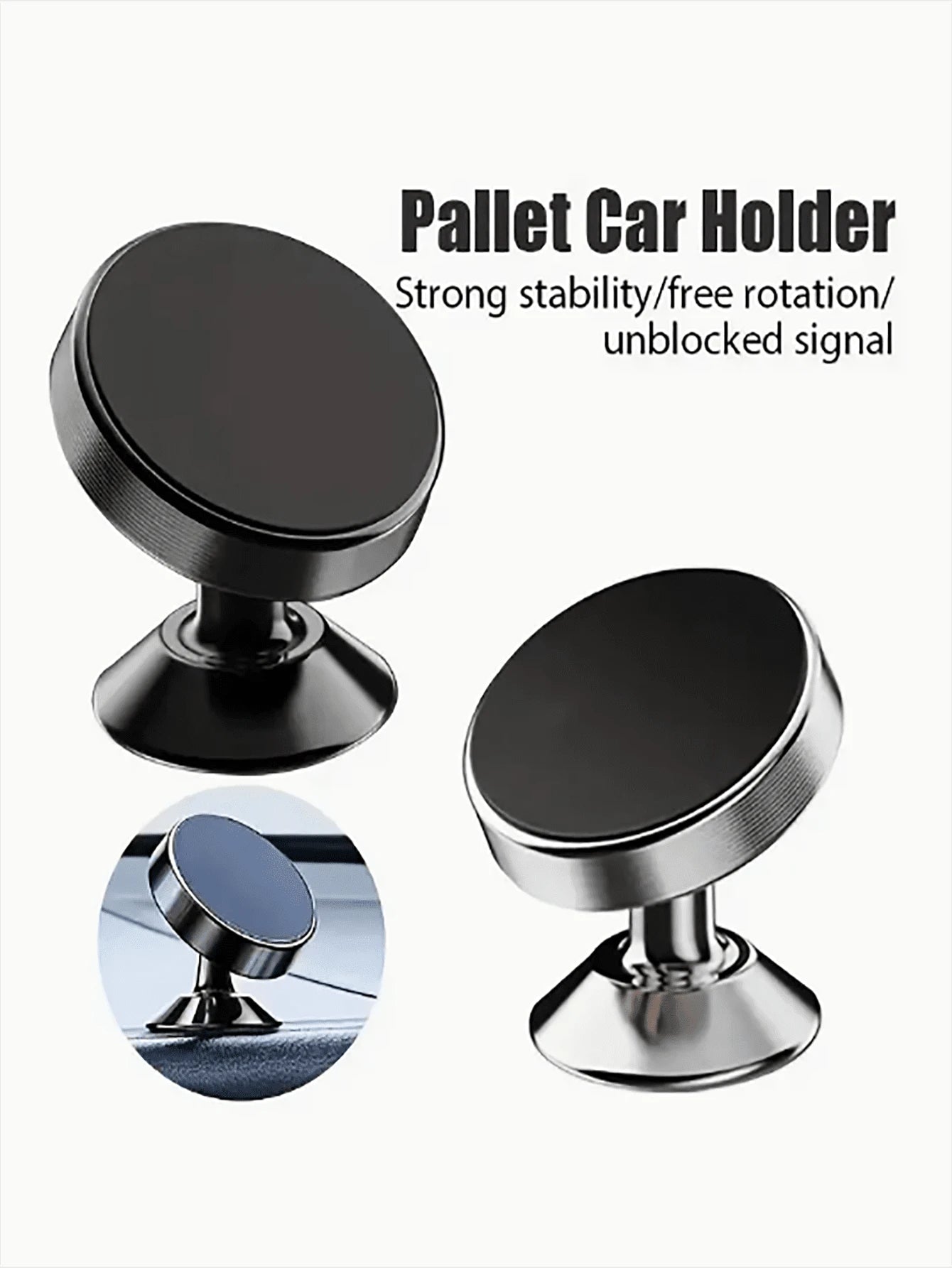 1pc Metal Material Circular Mini Magnetic Phone Holder, Car Multifunctional Phone Navigation Holder, Car Dashboard Holder