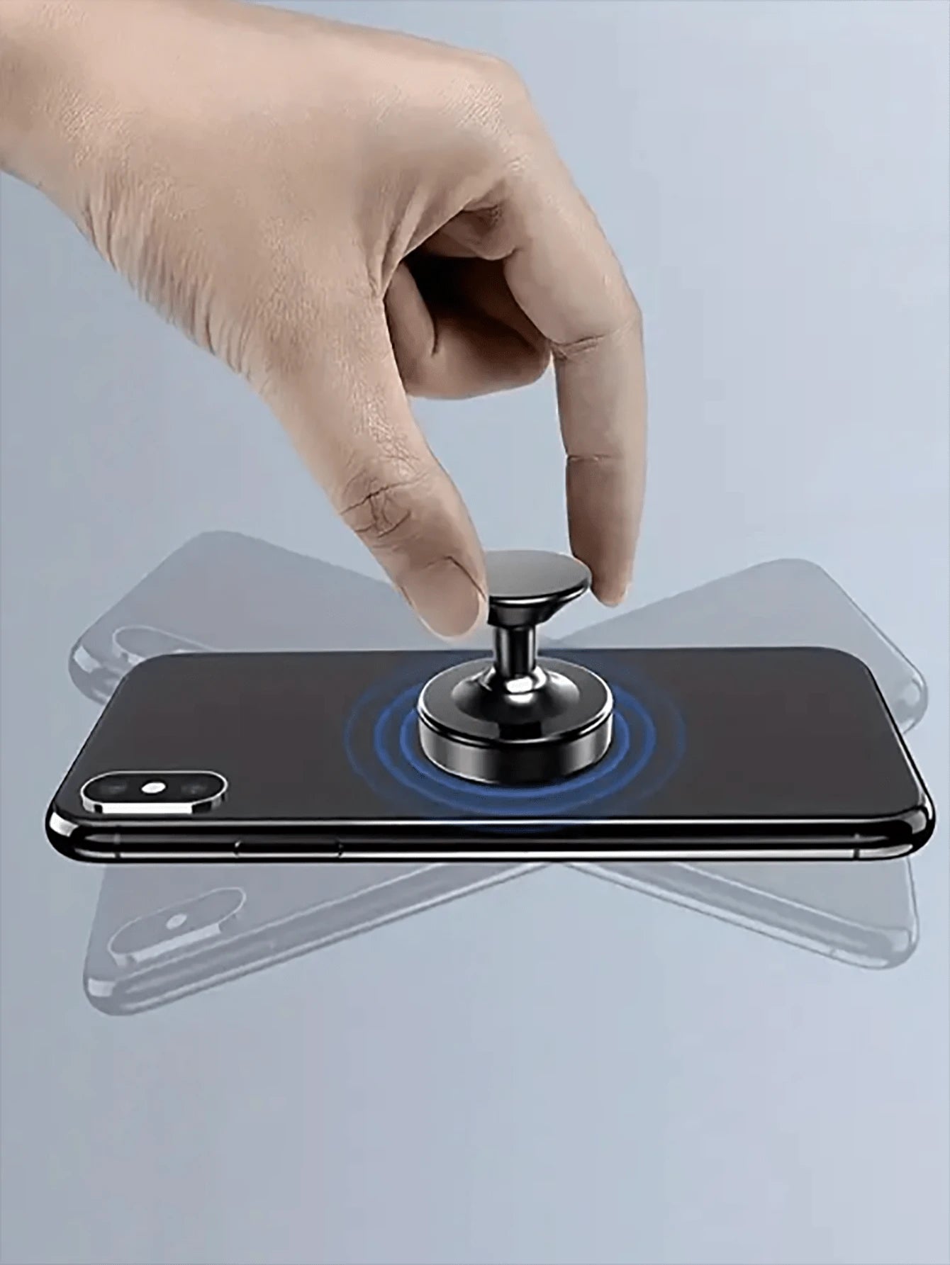 1pc Metal Material Circular Mini Magnetic Phone Holder, Car Multifunctional Phone Navigation Holder, Car Dashboard Holder