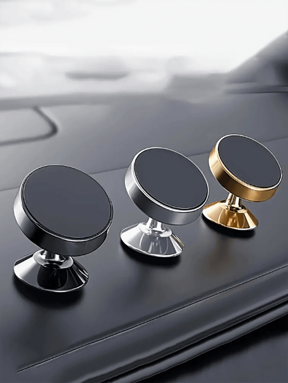 1pc Metal Material Circular Mini Magnetic Phone Holder, Car Multifunctional Phone Navigation Holder, Car Dashboard Holder