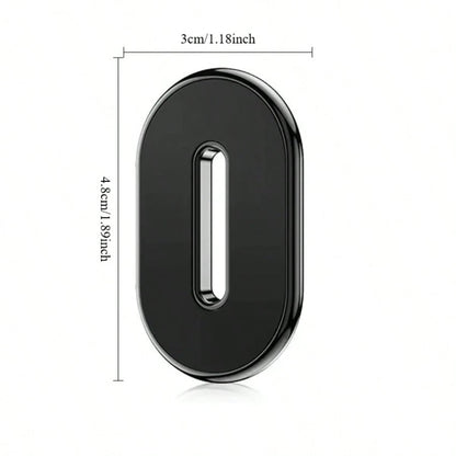 1Pc Mini Car Phone Holder, Sleek Oval Magnetic Car Mount, Well-Suited For Car Interiors With One-Handed Operation. Featuring Compact Hidden Styling, It Fits Dashboards And Leather Trims Of Most Car Mo