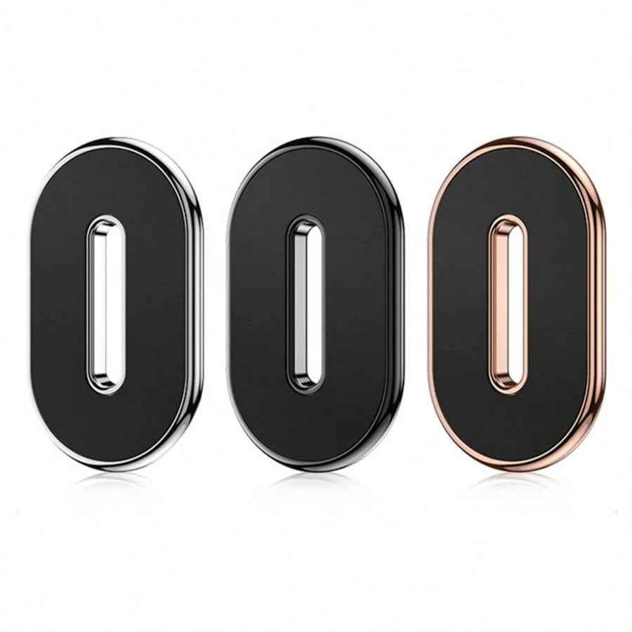1Pc Mini Car Phone Holder, Sleek Oval Magnetic Car Mount, Well-Suited For Car Interiors With One-Handed Operation. Featuring Compact Hidden Styling, It Fits Dashboards And Leather Trims Of Most Car Mo
